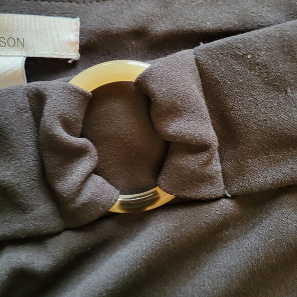 89th + Madison | Black Stretch Pants | L | Faux Belt Detail - Picture 2 of 11